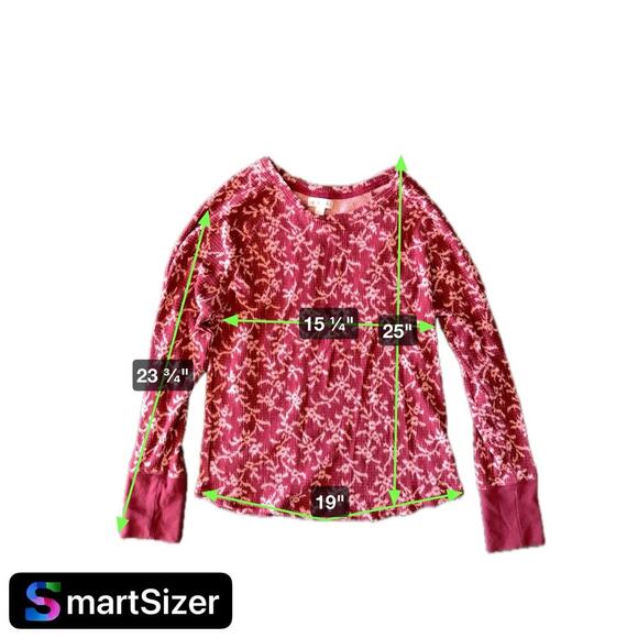 Knox Rose Ribbed Maroon Henley Long Sleeve Size XL - Picture 2 of 4